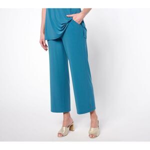 Women Control Women's Pants Sz 2XS (XXS) La Roma Jersey Wide Leg Blue A689238